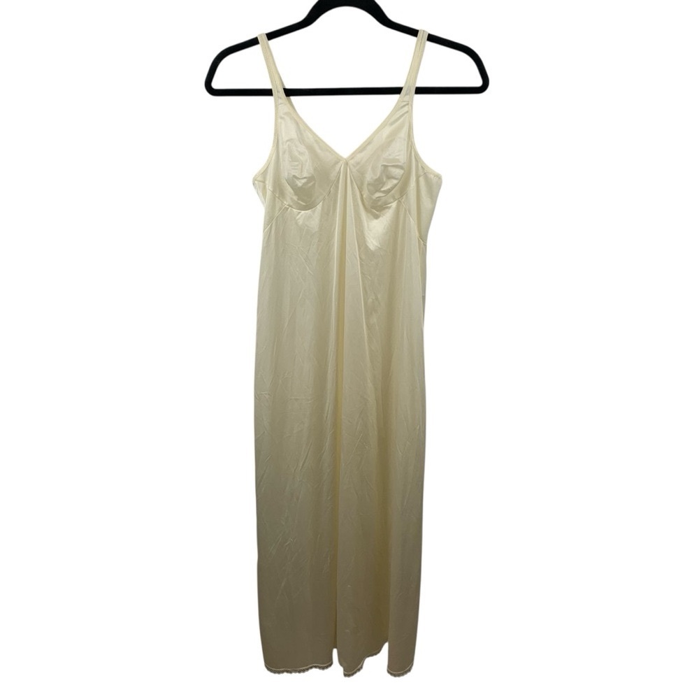 Vintage Vanity Fair sz 34 Full Slip Negligee Ivory Cream Off-White Adjustable